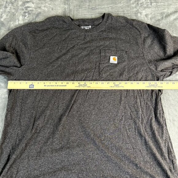 Carhartt Shirt Men 2XL Gray Loose Fit Tee Long Sleeve Crew Pullover Workwear XXL - Picture 4 of 9